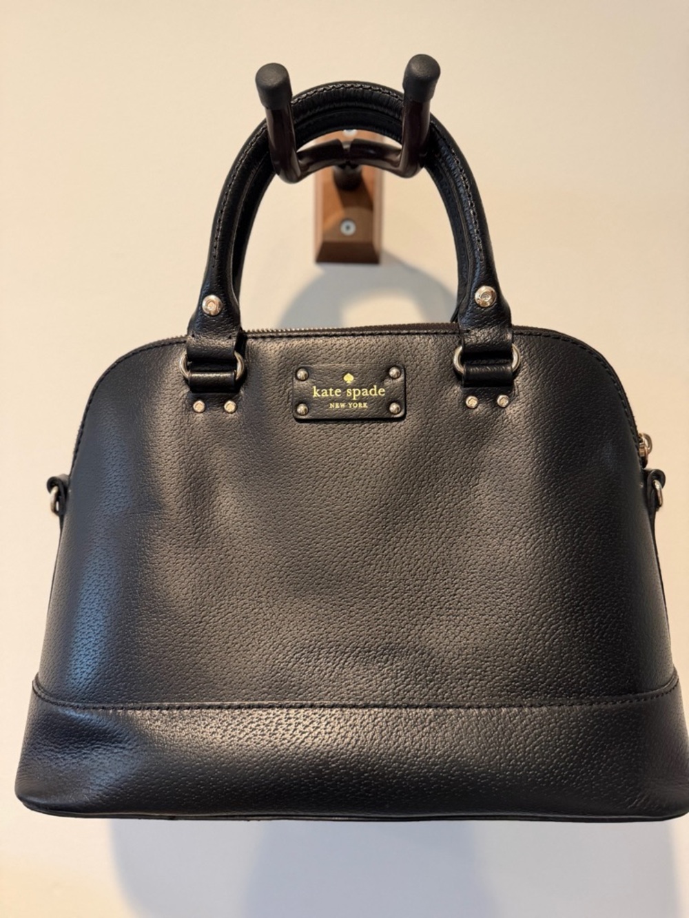 kate spade Black Pebbled Dome Satchel